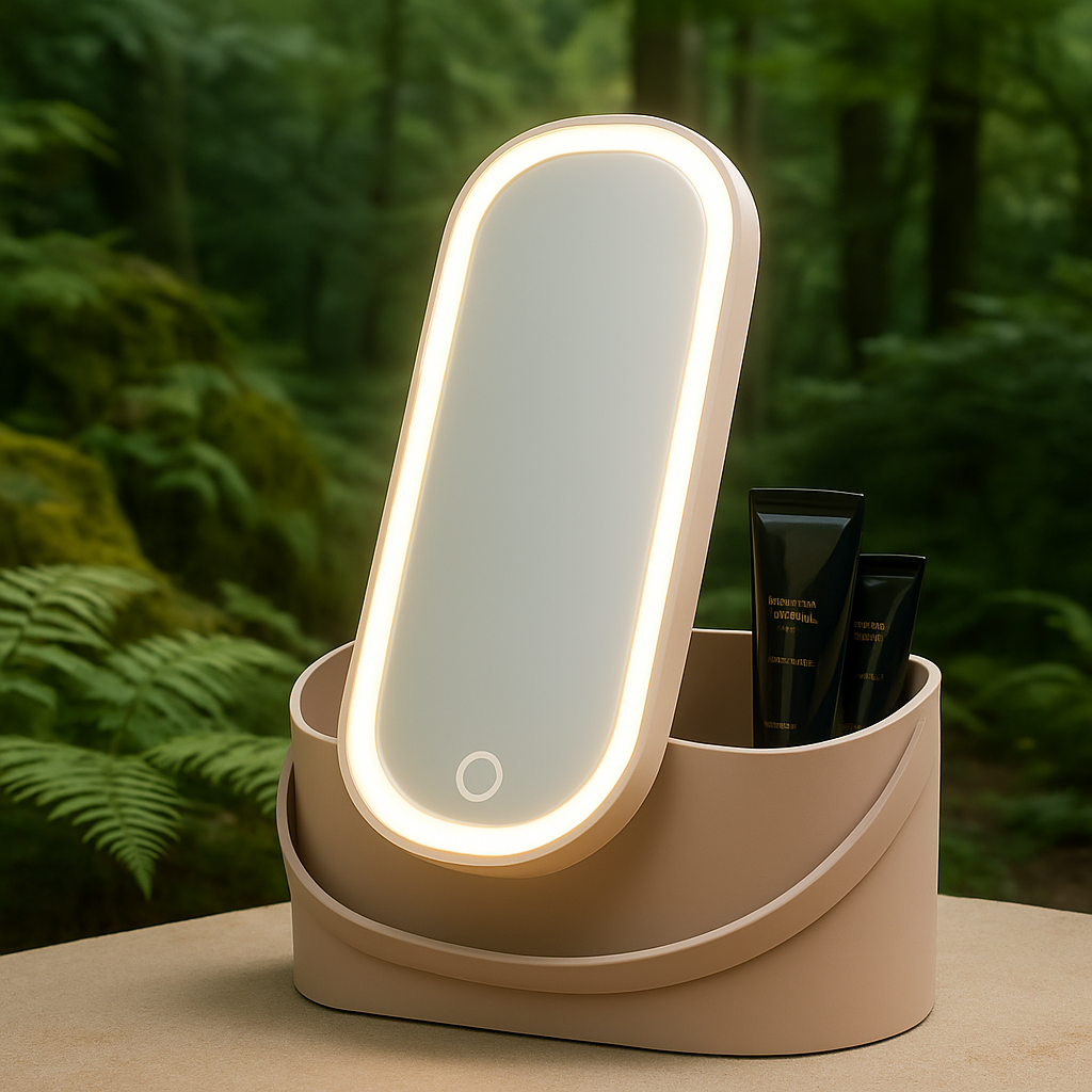 Portable Makeup Box With LED Mirror