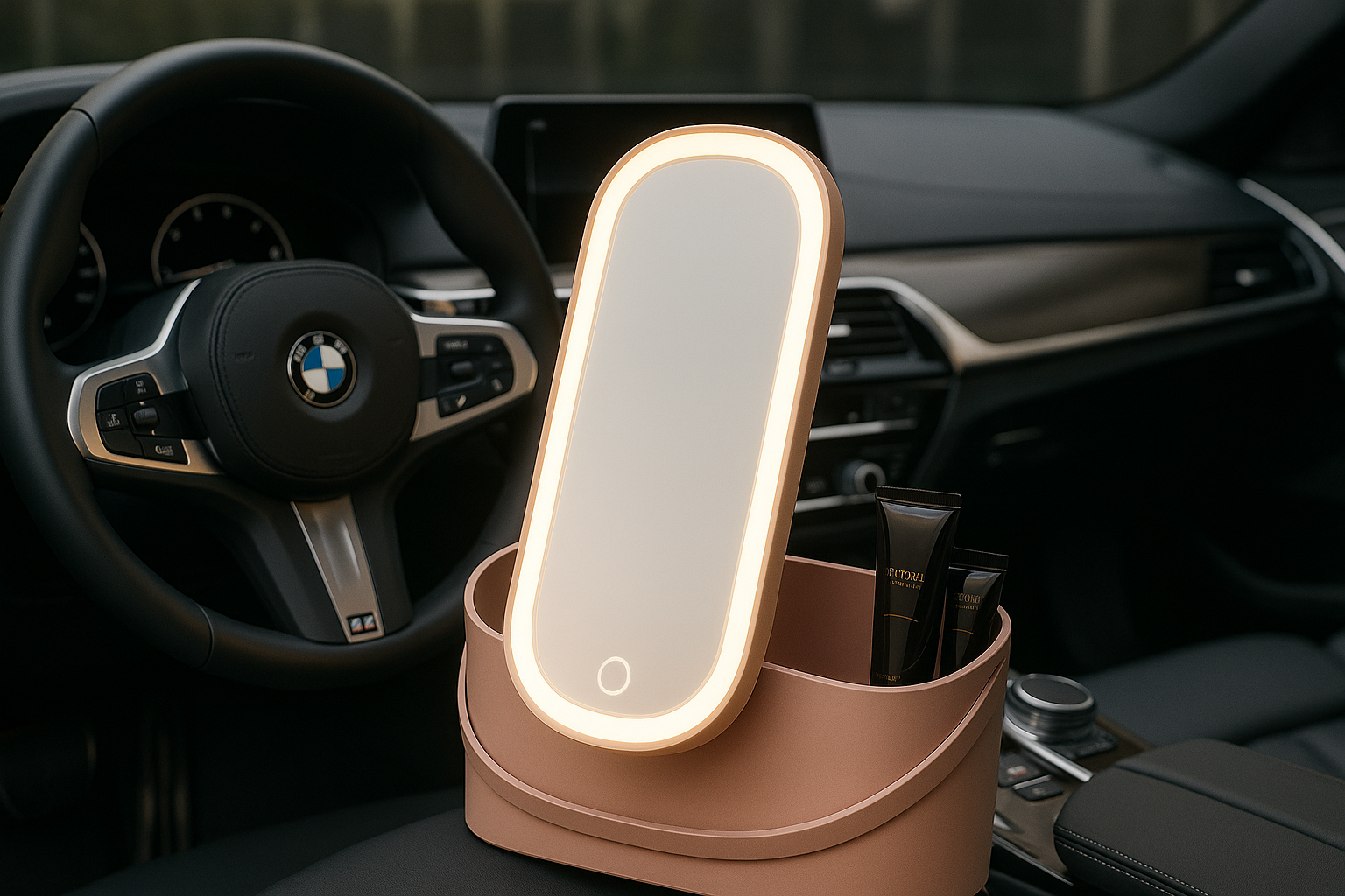 Portable Makeup Box With LED Mirror